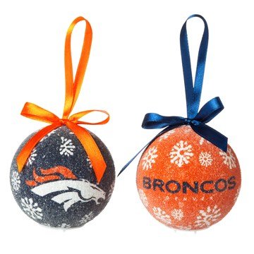 LED Boxed Ornament Set of 6, Denver Broncos