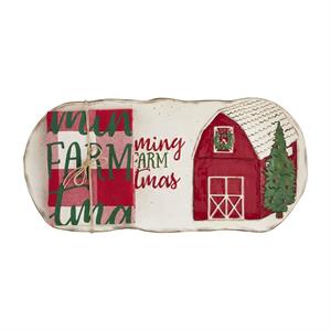 Mud Pie Christmas Farmhouse Hostess Tray & Towel Set, Dreaming, 7" x 15"