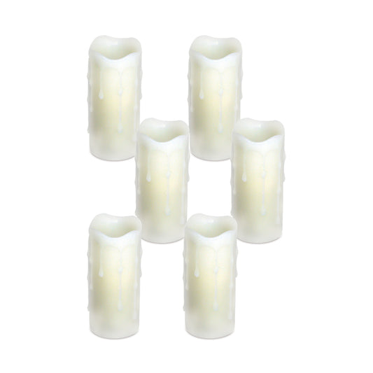 LED Dripping Wax Pillar Candles with Remote (Set of 6)