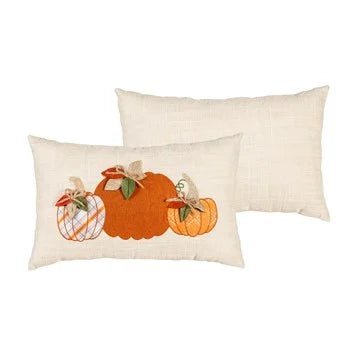 16" x 10" Harvest Pumpkin Trio Lumbar Pillow