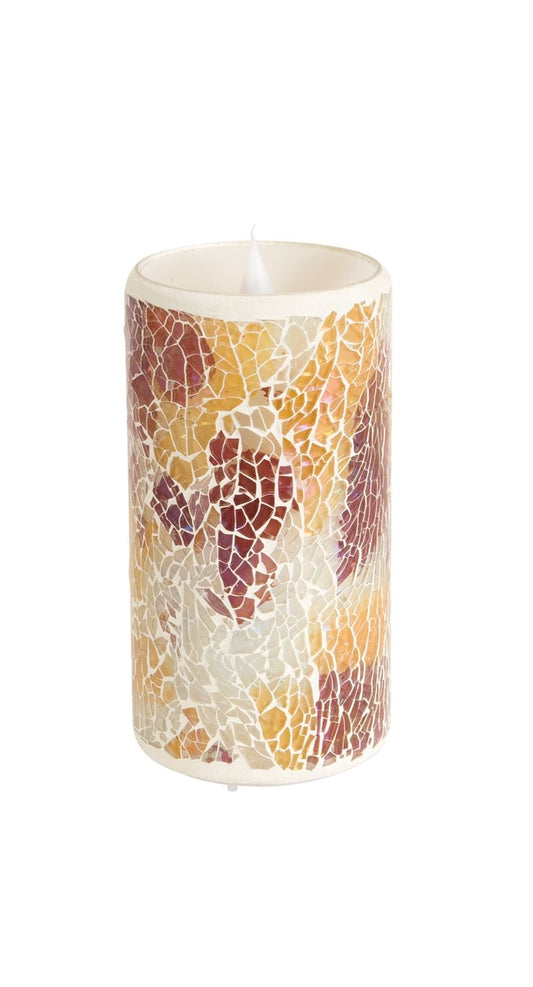 Simplux Mosaic LED Candle with Moving Flame and Remote (Set of 2)