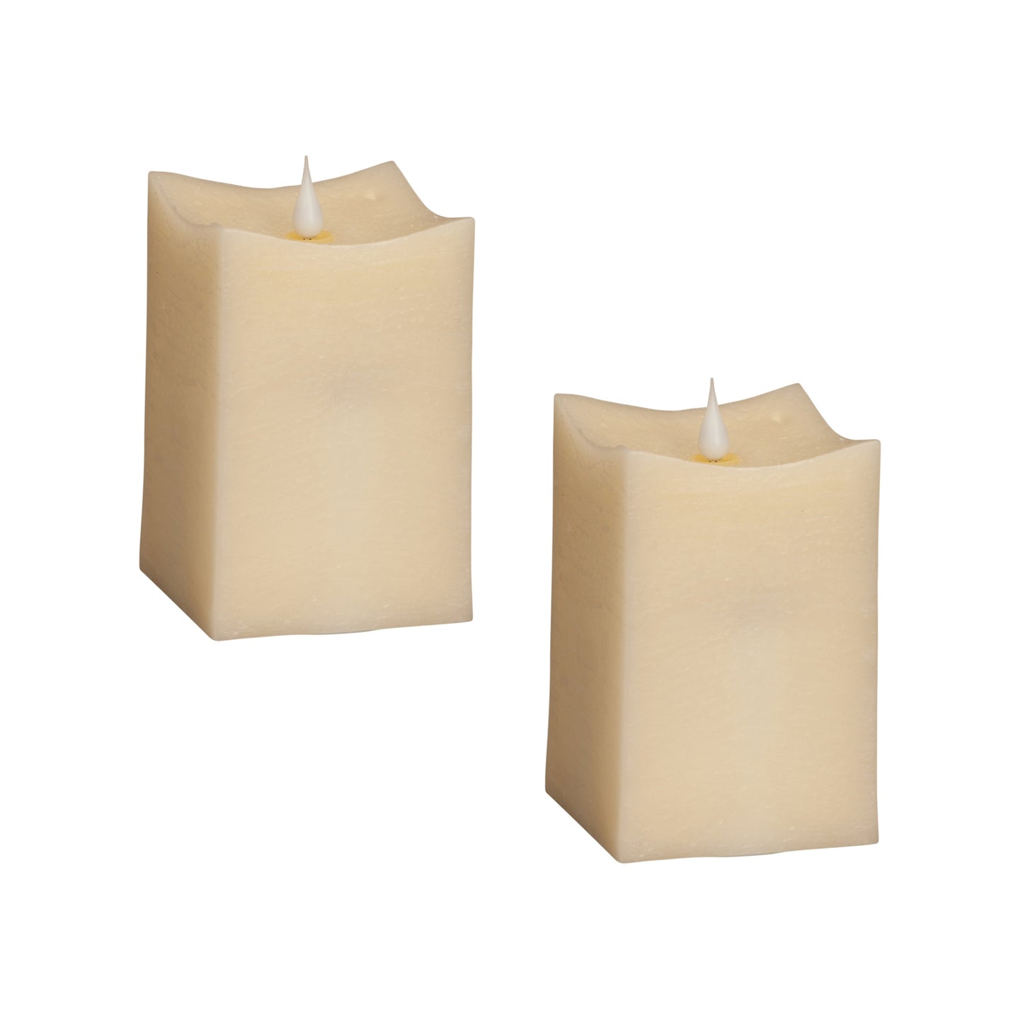 Simplux LED Squared Candle with Moving Flame and Remote (Set of 2)