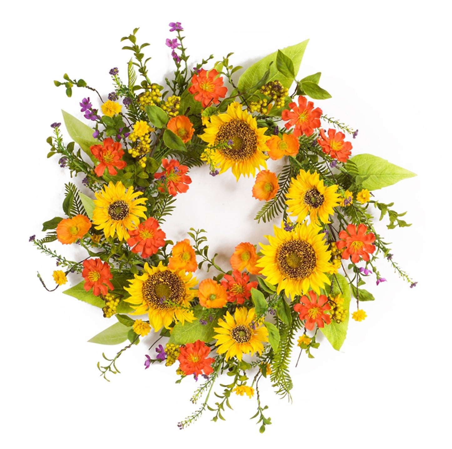 Mixed Sunflower Floral Wreath 22"D