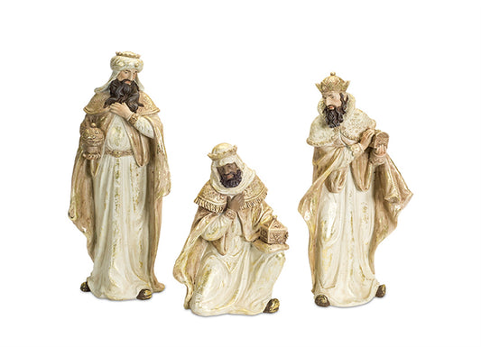 Nativity Wisemen Figurines with Gold Accents (Set of 3)
