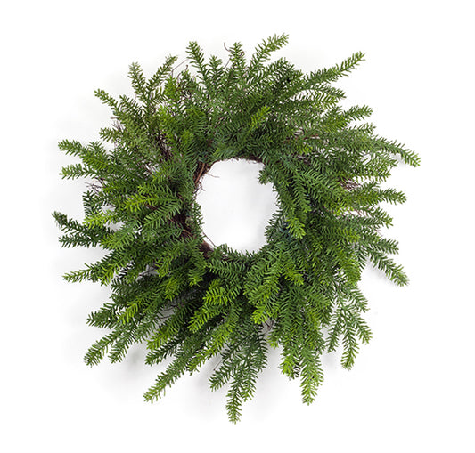 Pine Wreath with Grapevine Base 32"D
