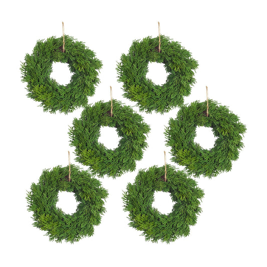Pine Wreath Candle Ring with Jute Hanger 11.5"D