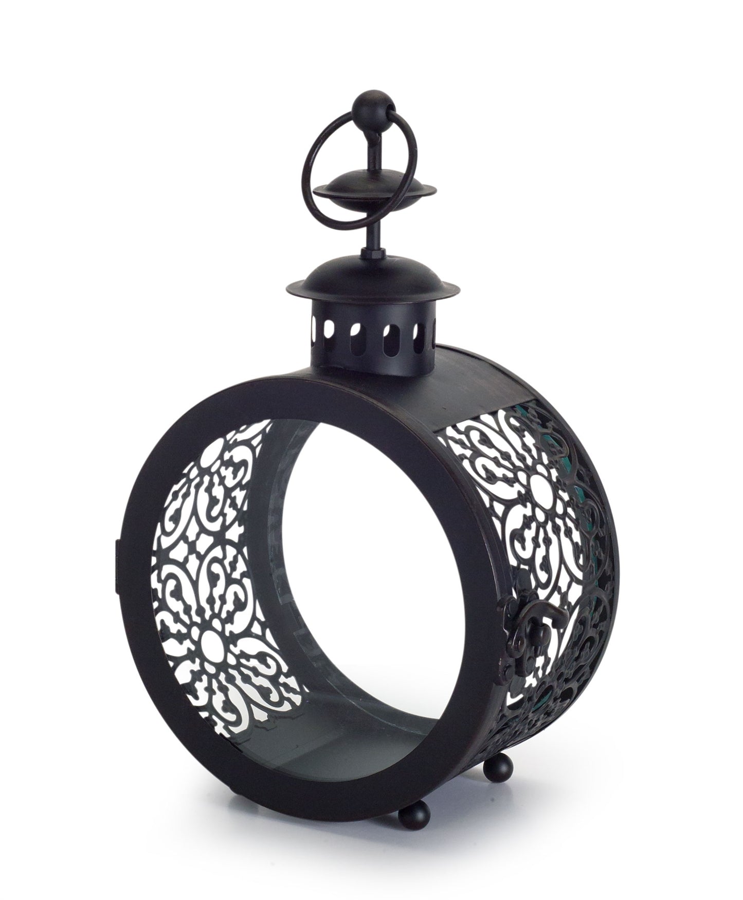 Ornamental Iron Circle Lantern (Set of 2)
