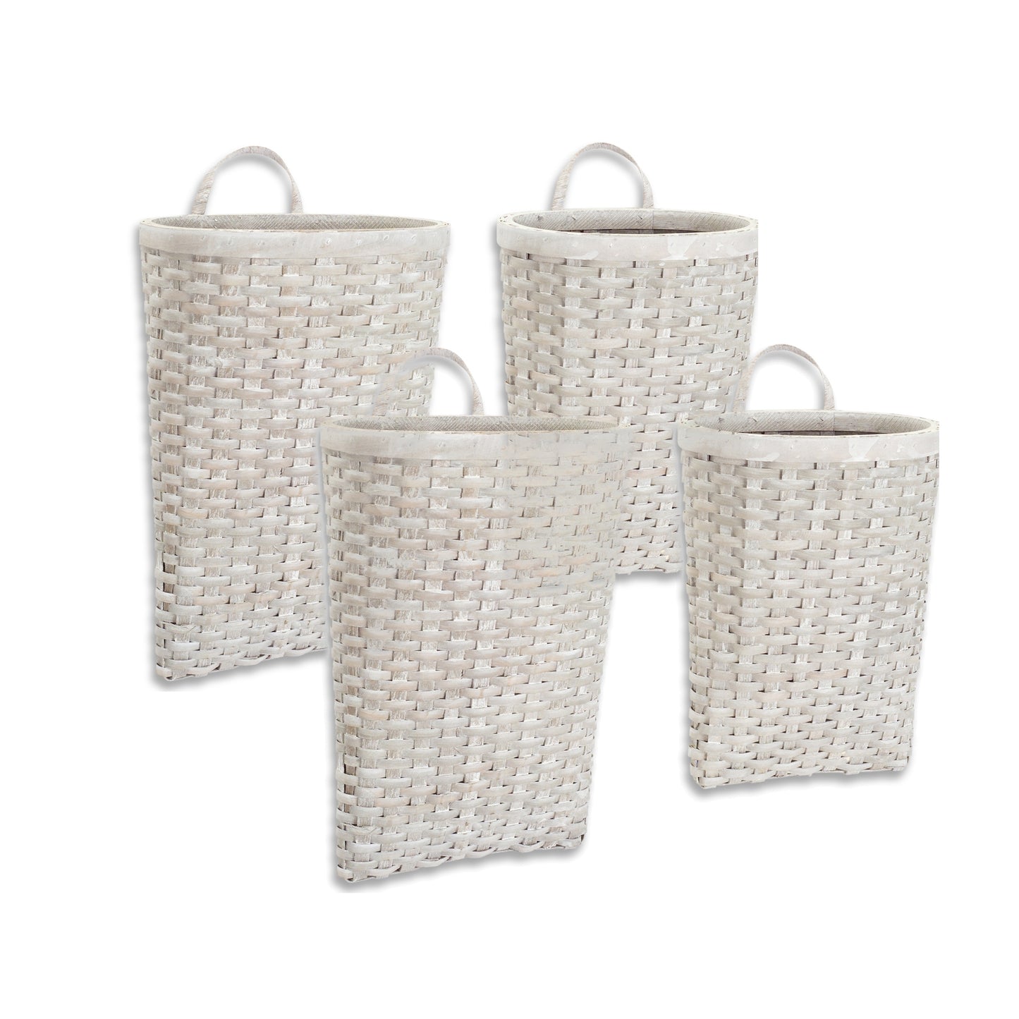 Woven Metasequoia Wood Wall Baskets (Set of 4)
