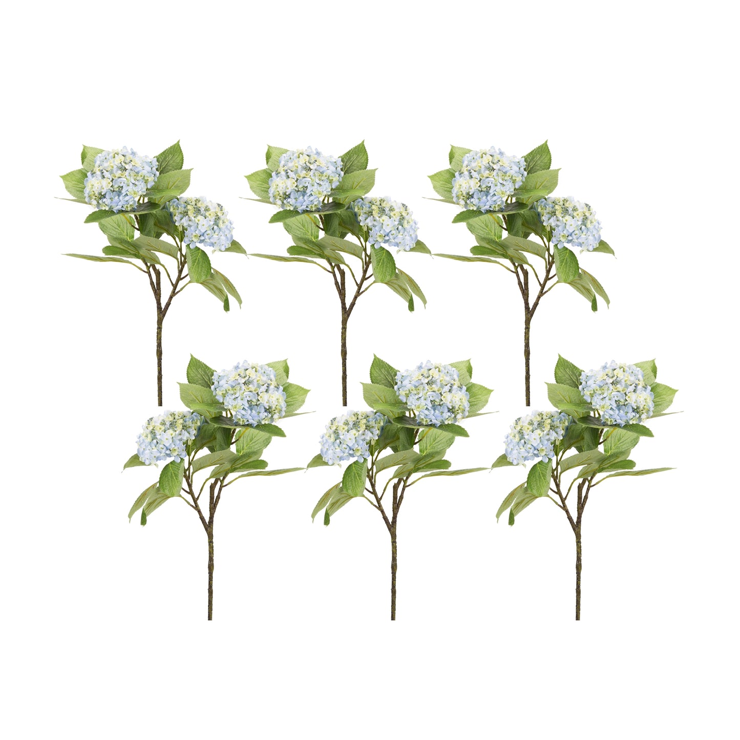 Blue Hydrangea Floral Branch (Set of 6)