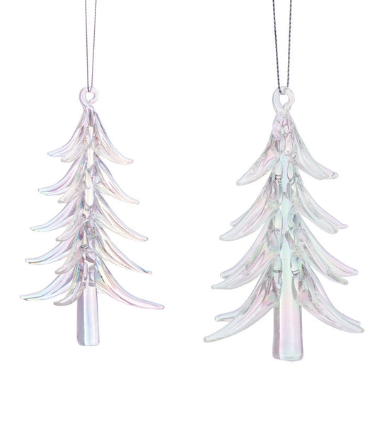 Irredescent Glass Tree Ornament (Set of 6)