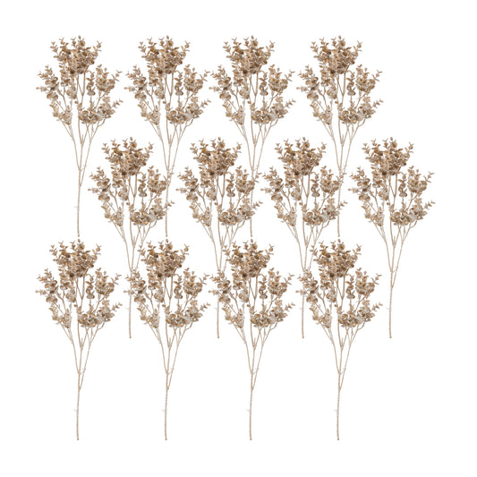 Gold Frosted Eucalyptus Spray (Set of 12)