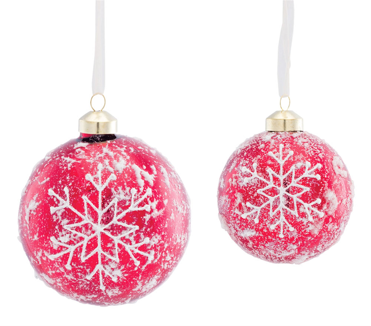 Frosted Glass Snowflake Tree Ornament (Set of 6)