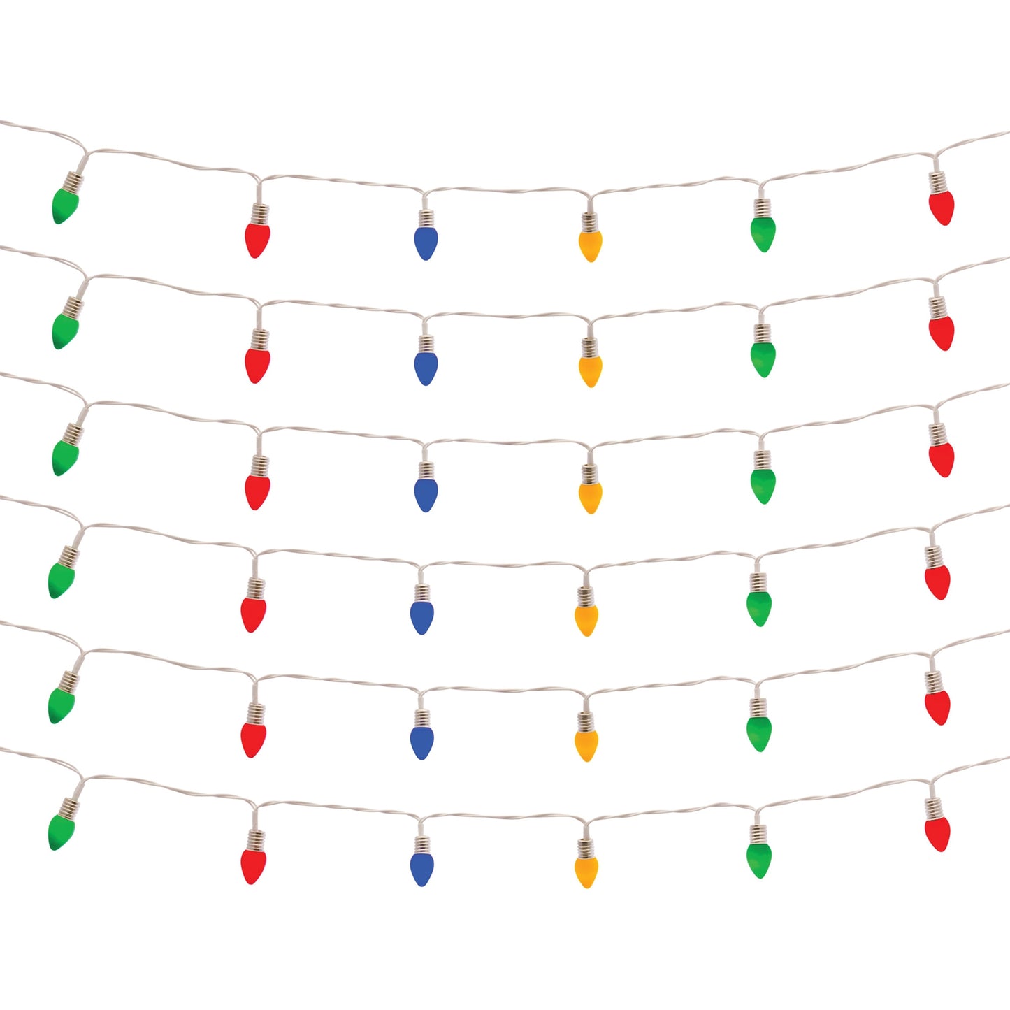 LED Lighted Strand with Classic Bulb Design (Set of 6 Strands)
