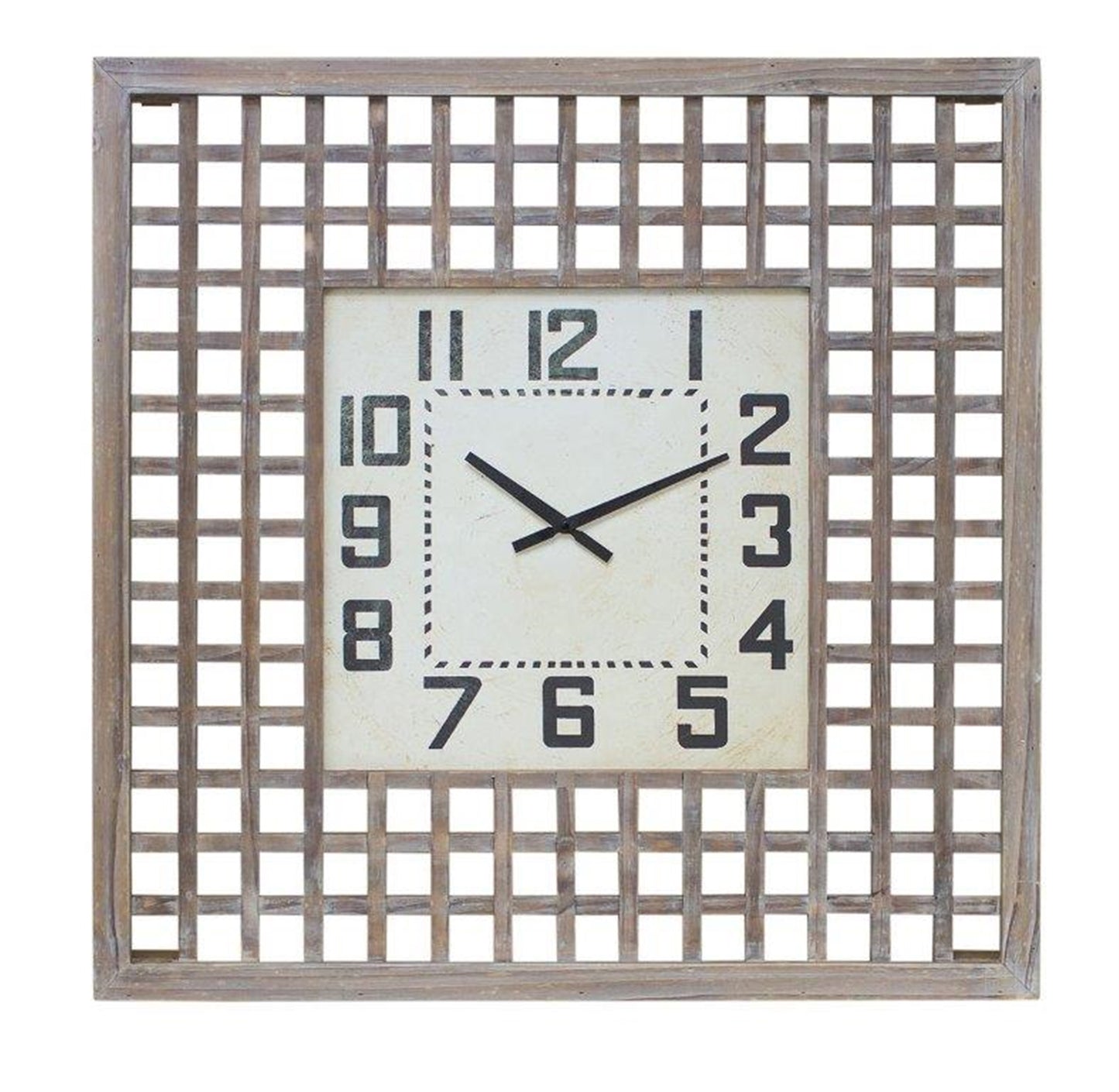 Lattice Wood Wall Clock 29.5"SQ