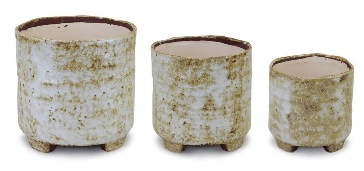 Rustic Terra Cotta Footed Planter (Set of 3)