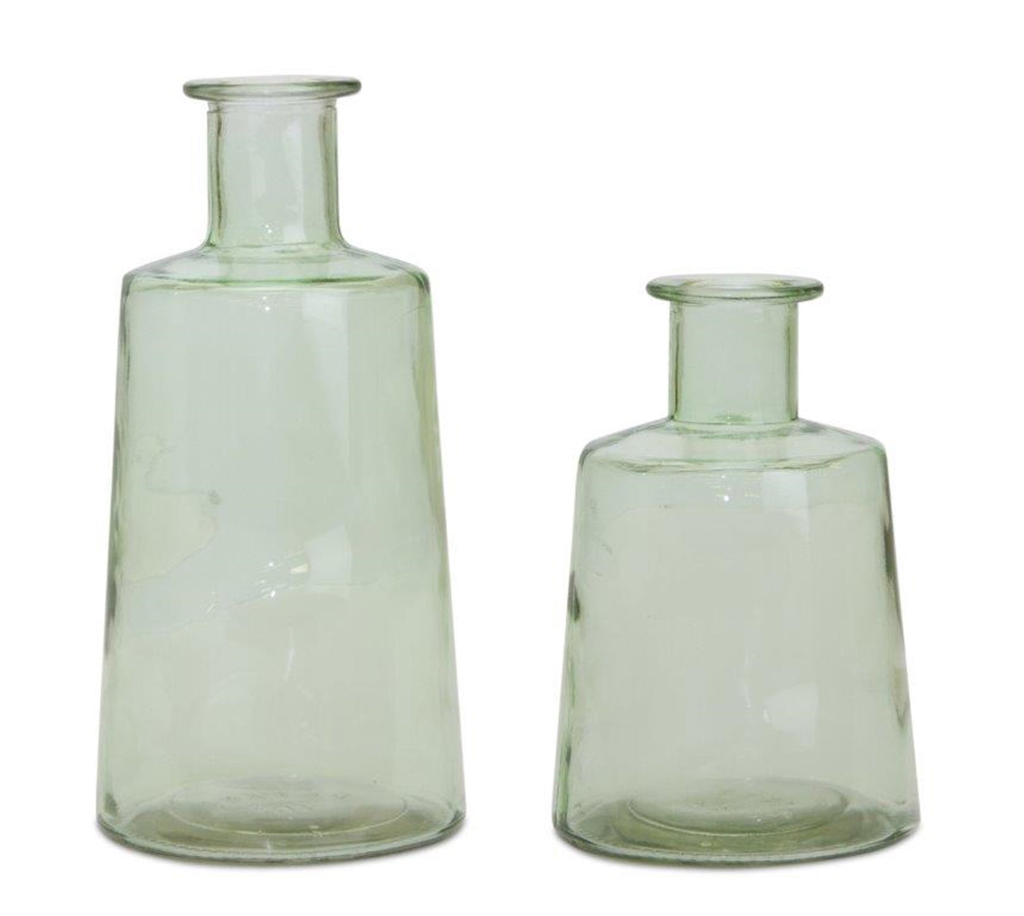 Sage Green Glass Bottle Vase (Set of 2)