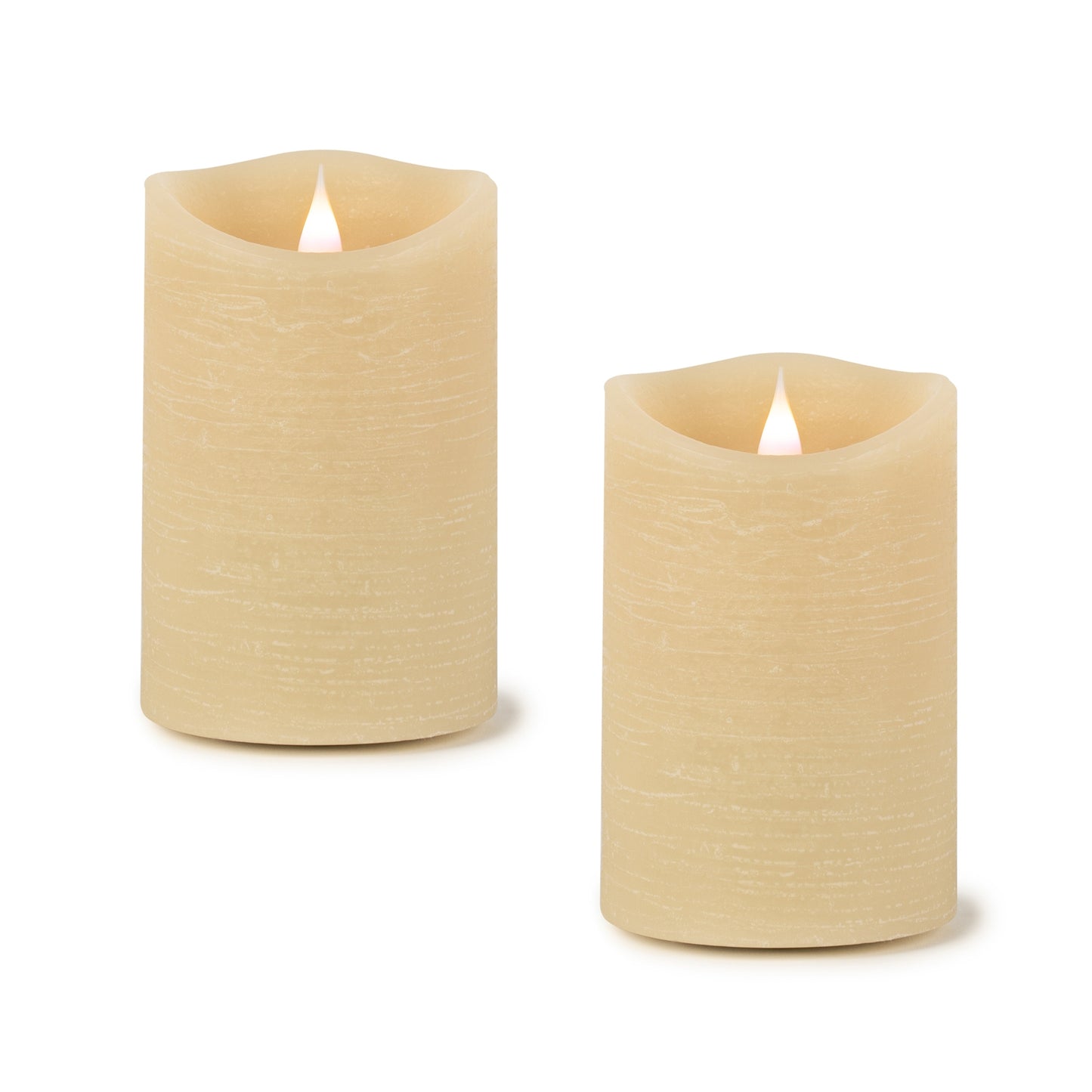 Cream Simplux LED Designer Wax Candle with Remote (Set of 2)