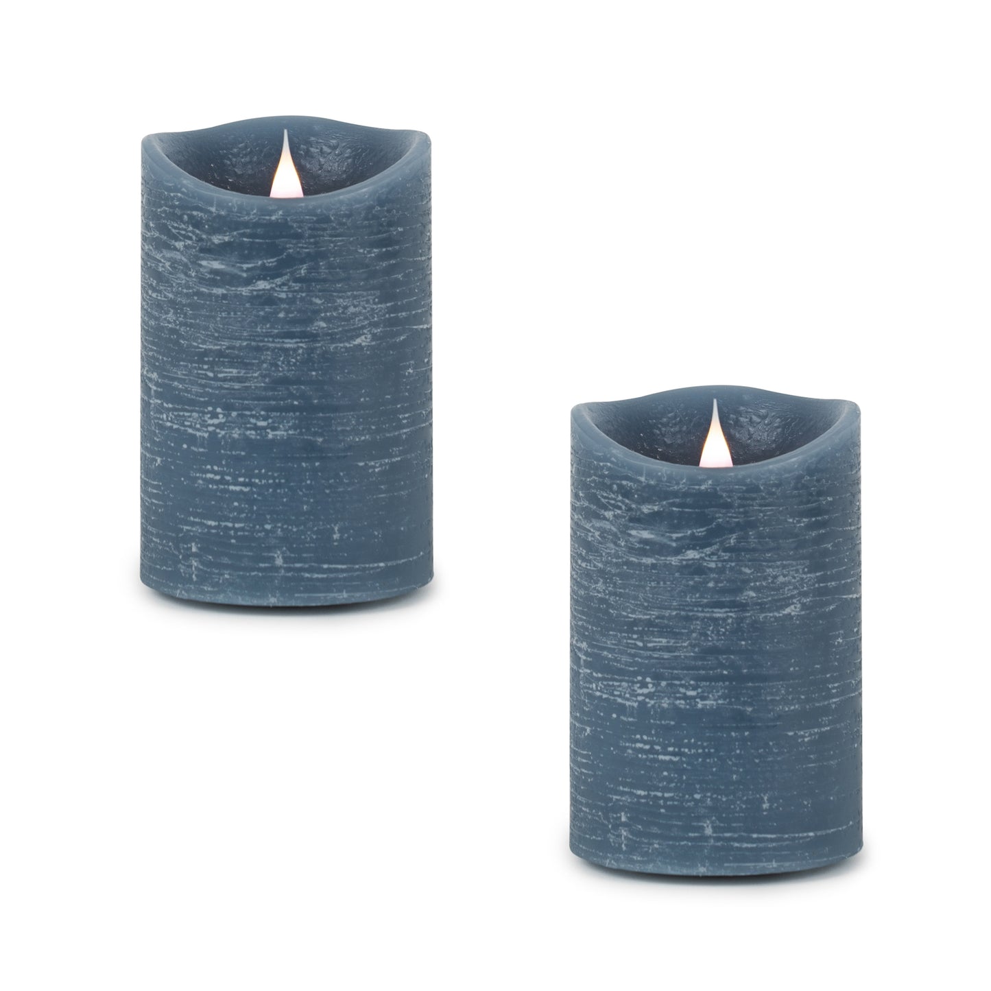 Blue Simplux LED Designer Wax Candle with Remote (Set of 2)