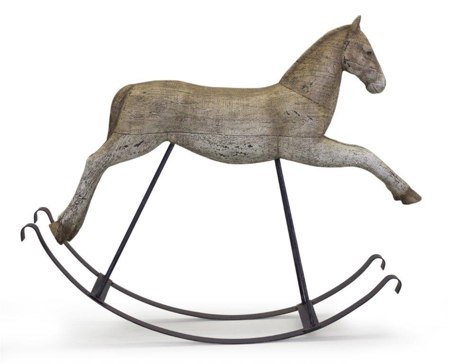 Rustic Rocking Horse Décor with Metal Stand 22.25"L