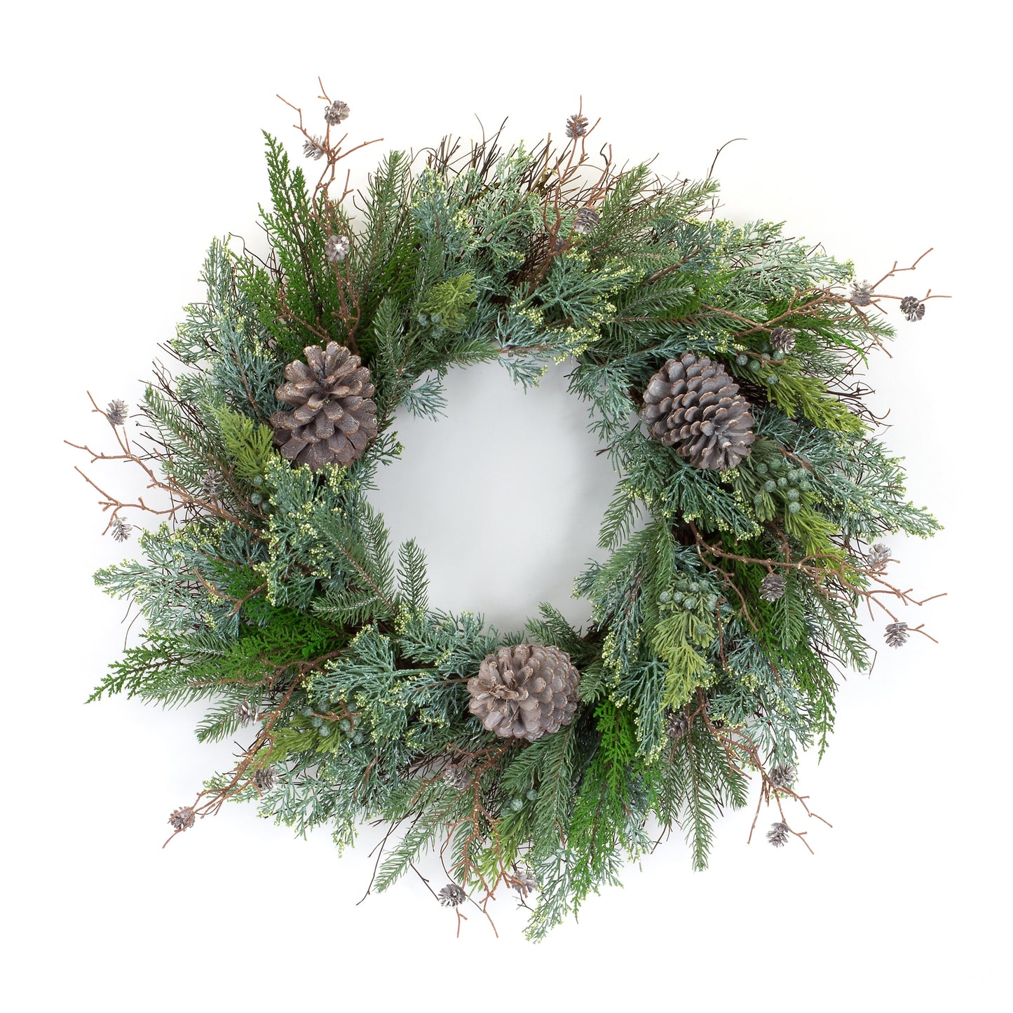Juniper and Pine Cone Twig Wreath (Set of 6)