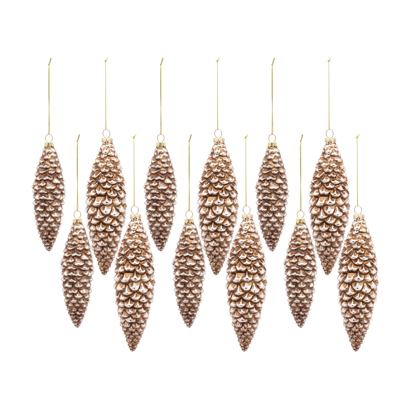 Bronze Frosted Pinecone Drop Ornament (Set of 12)