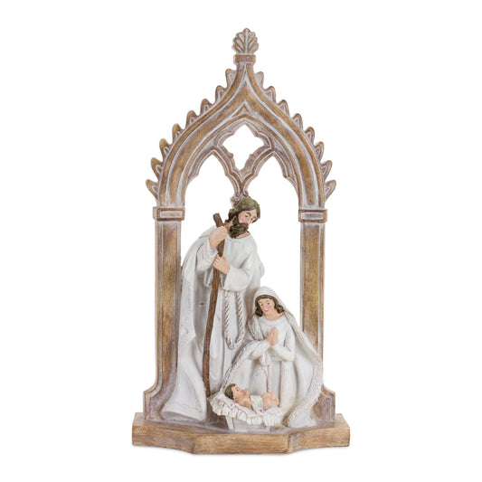 Natural Wood Design Holy Family Nativity Arch 17"H