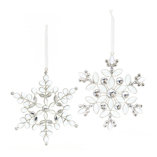 Jeweled Metal Snowflake Ornament (Set of 12)