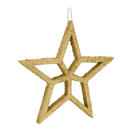 Gold Wood Star Ornament (Set of 6)