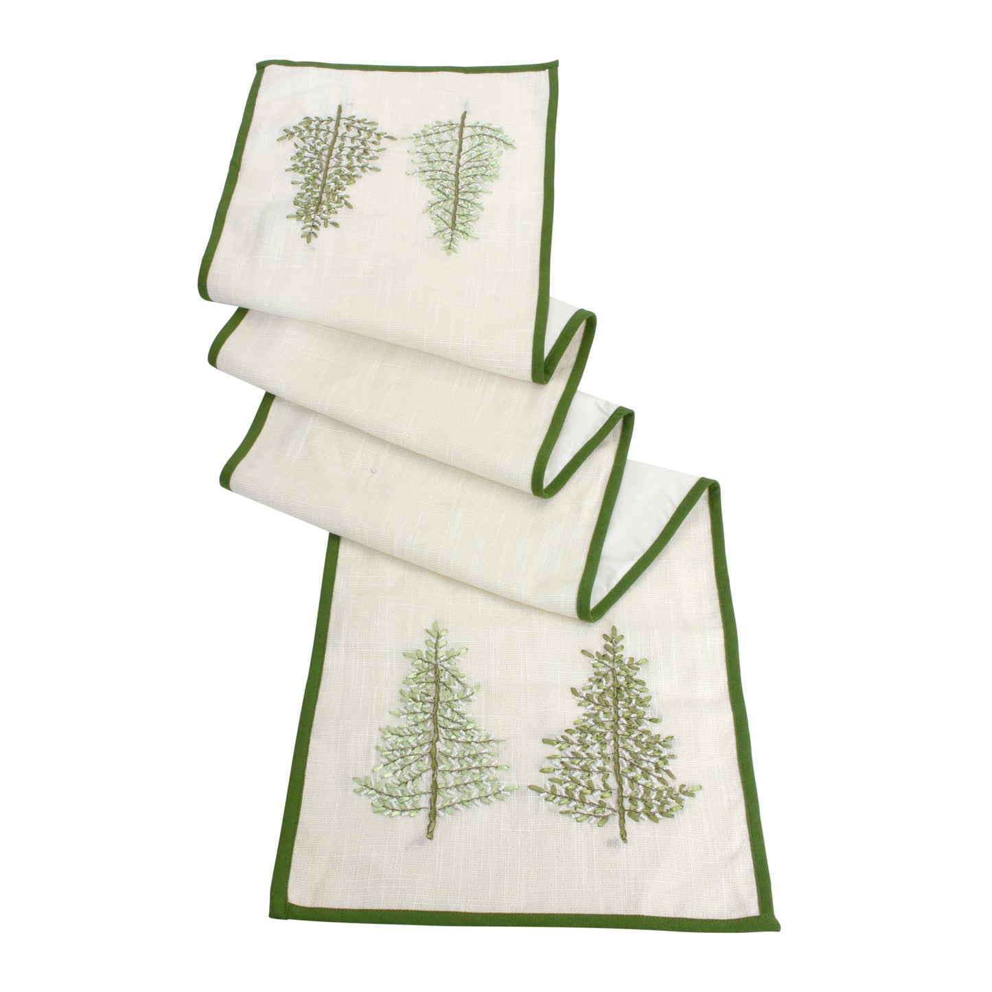 Embroidered Pine Tree Table Runner 72"L