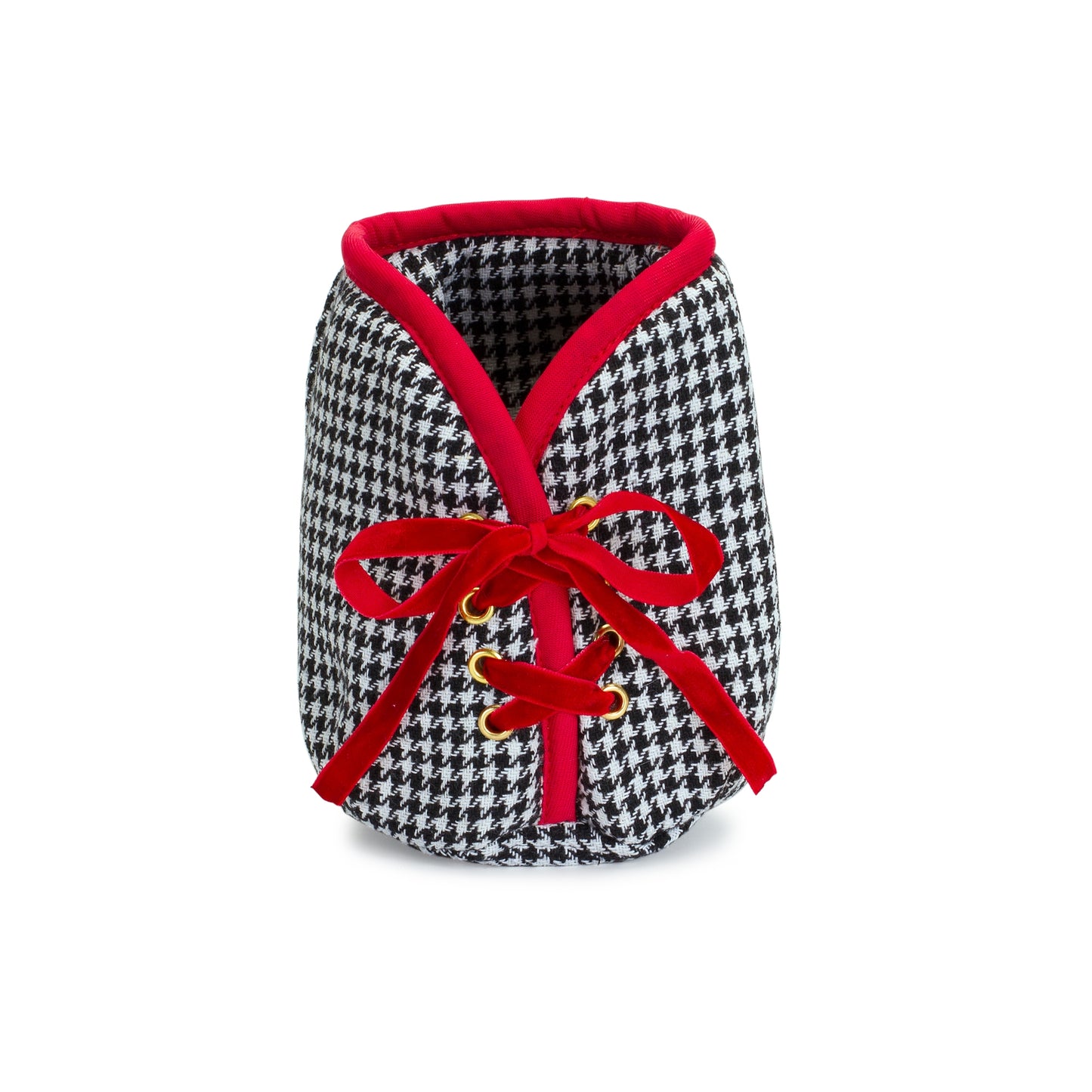 Houndstooth Christmas Tree Pot Cover 5"H