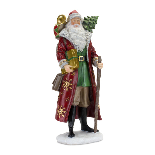 Rustic Santa Figurine with Gold Accents 17.5"H