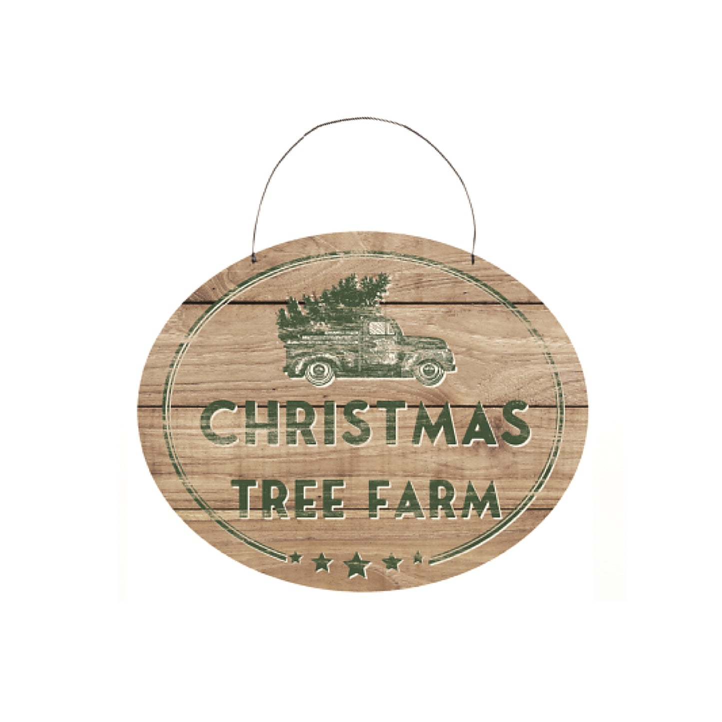Christmas Tree Farm Sign with Rustic Wood Design 10"L