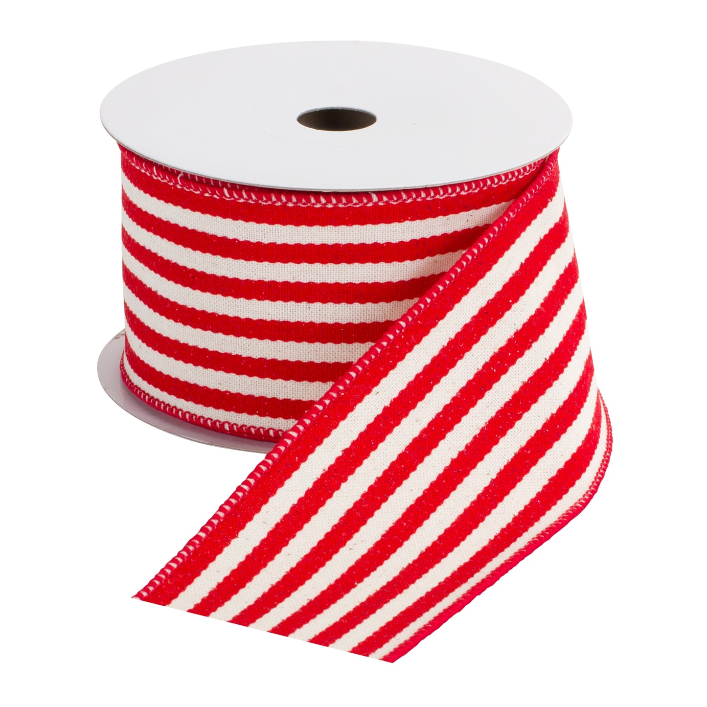 Red White Striped Ribbon (Set of 2) 2.5" x 10 Yds.