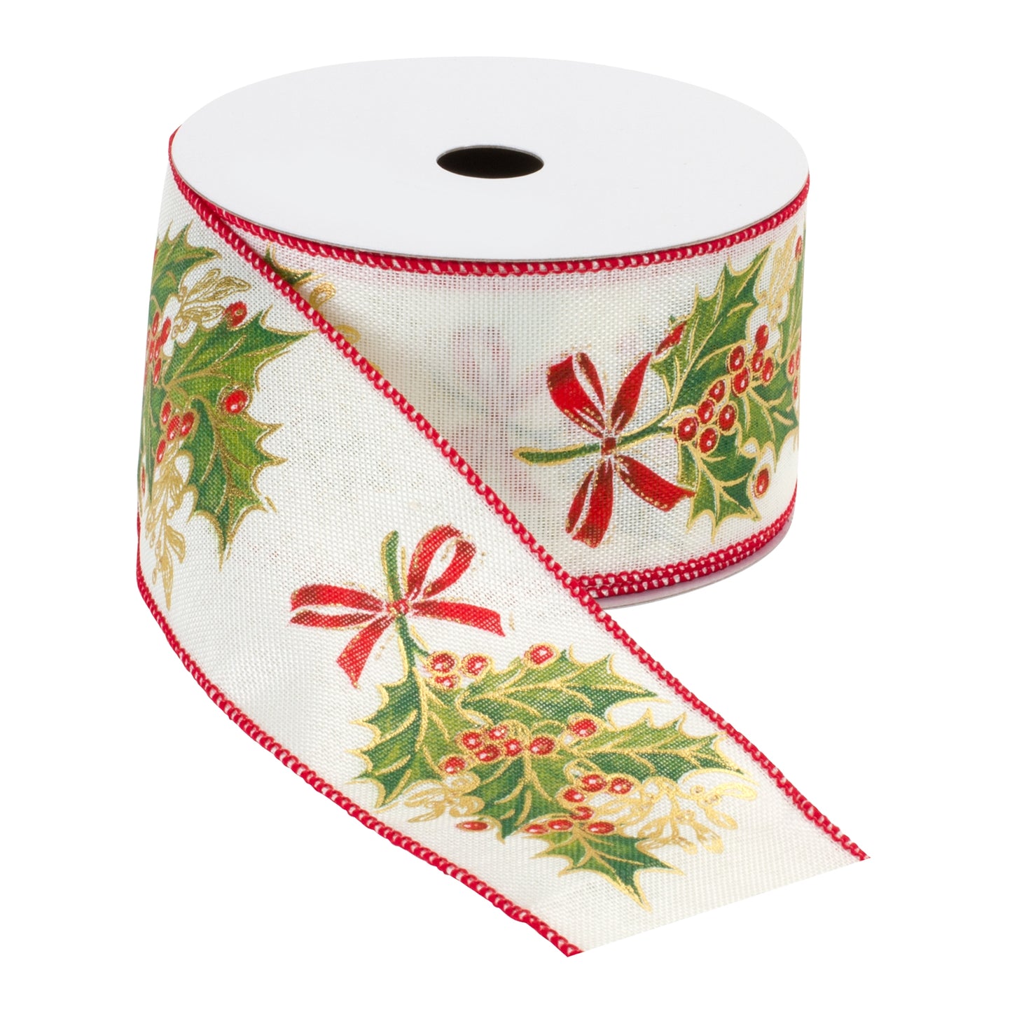Holly Bouquet Ribbon (Set of 2) 2.5" x 10 Yds.