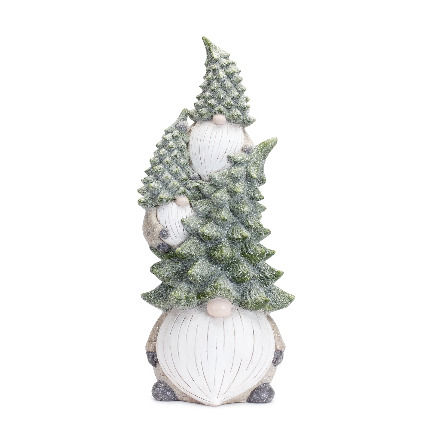 Stone Holiday Gnome Stack with Pine Tree Hat 23.25"H