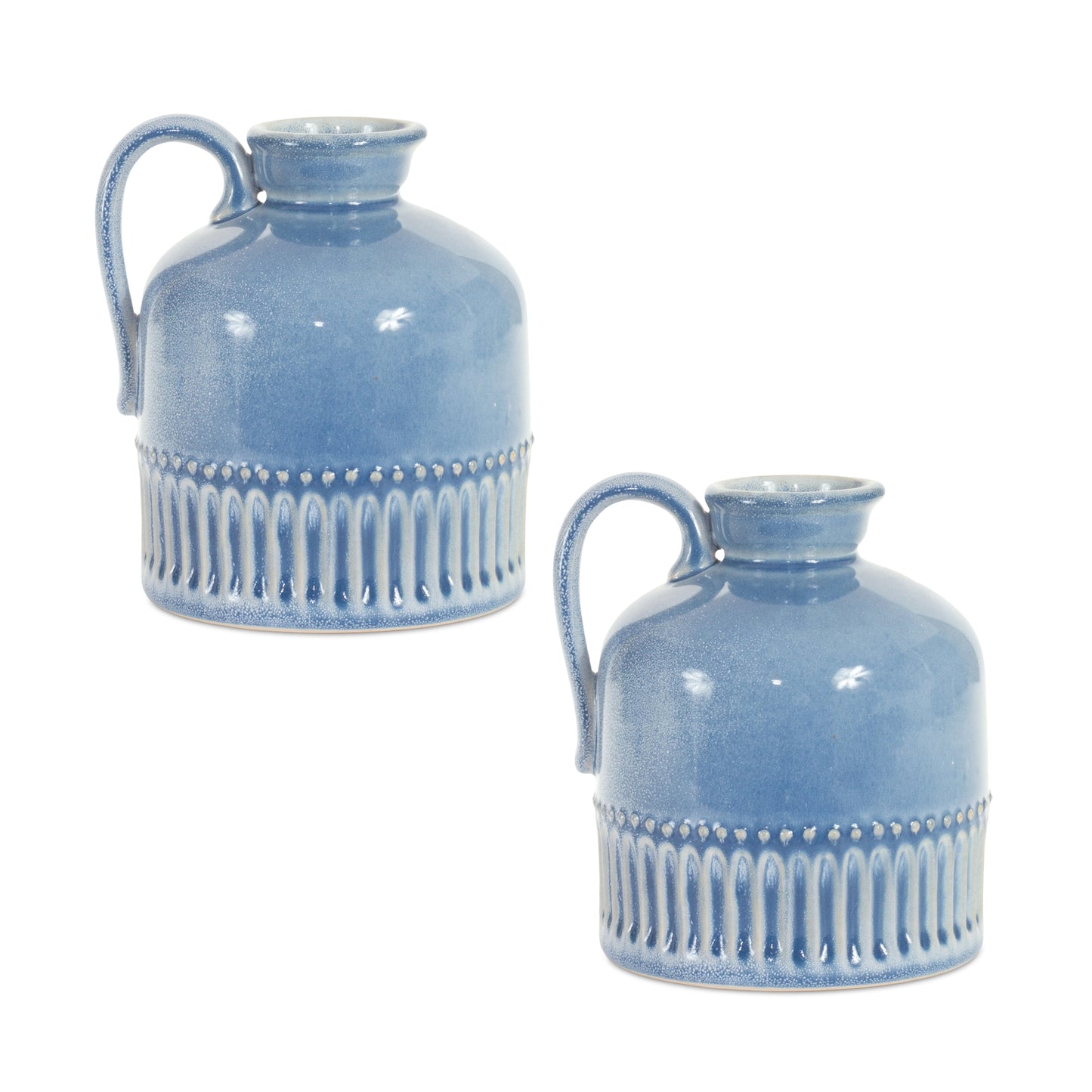 Mini Ceramic Jug Vase with Handle (Set of 2)