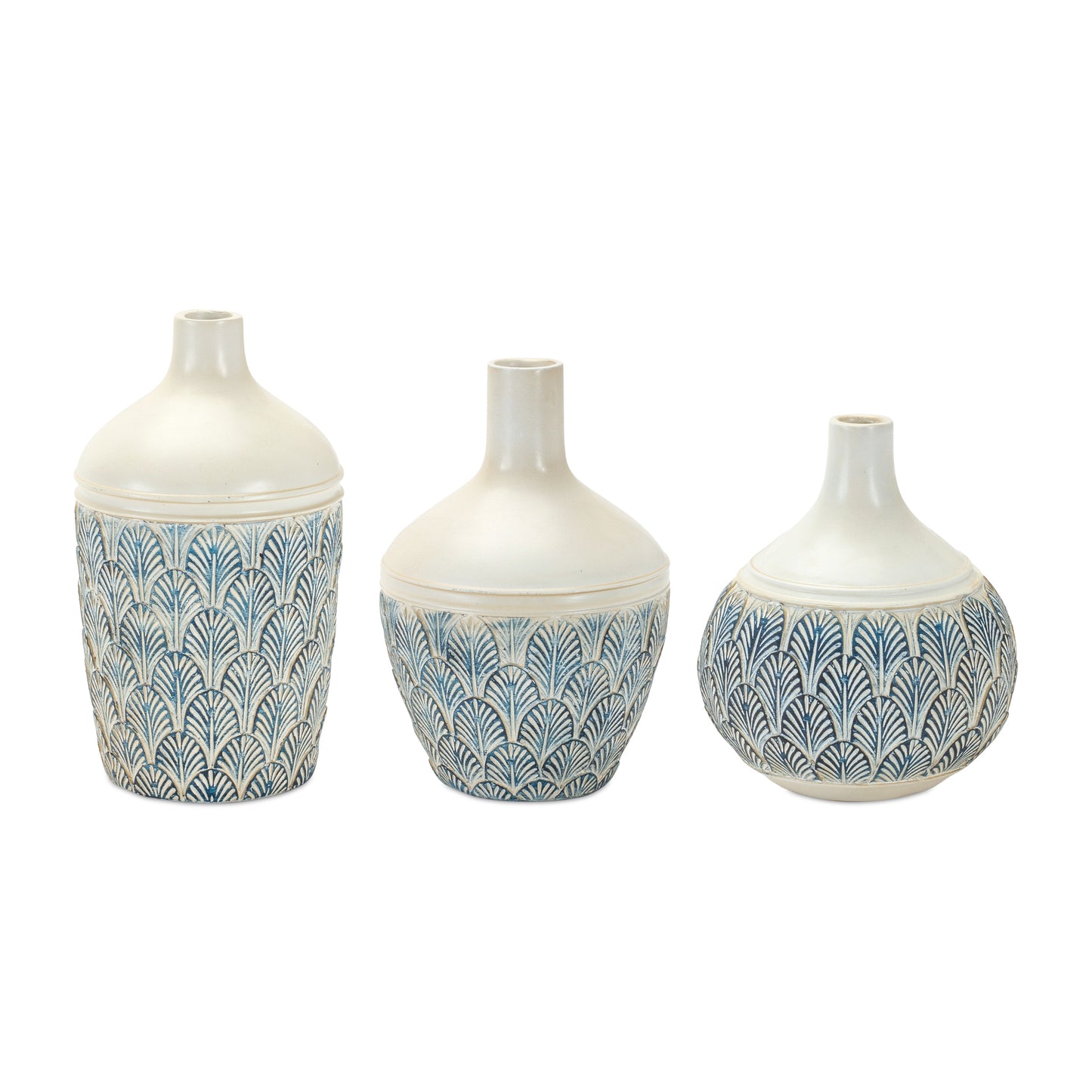Geometric Leaf Print Vase (Set of 3)