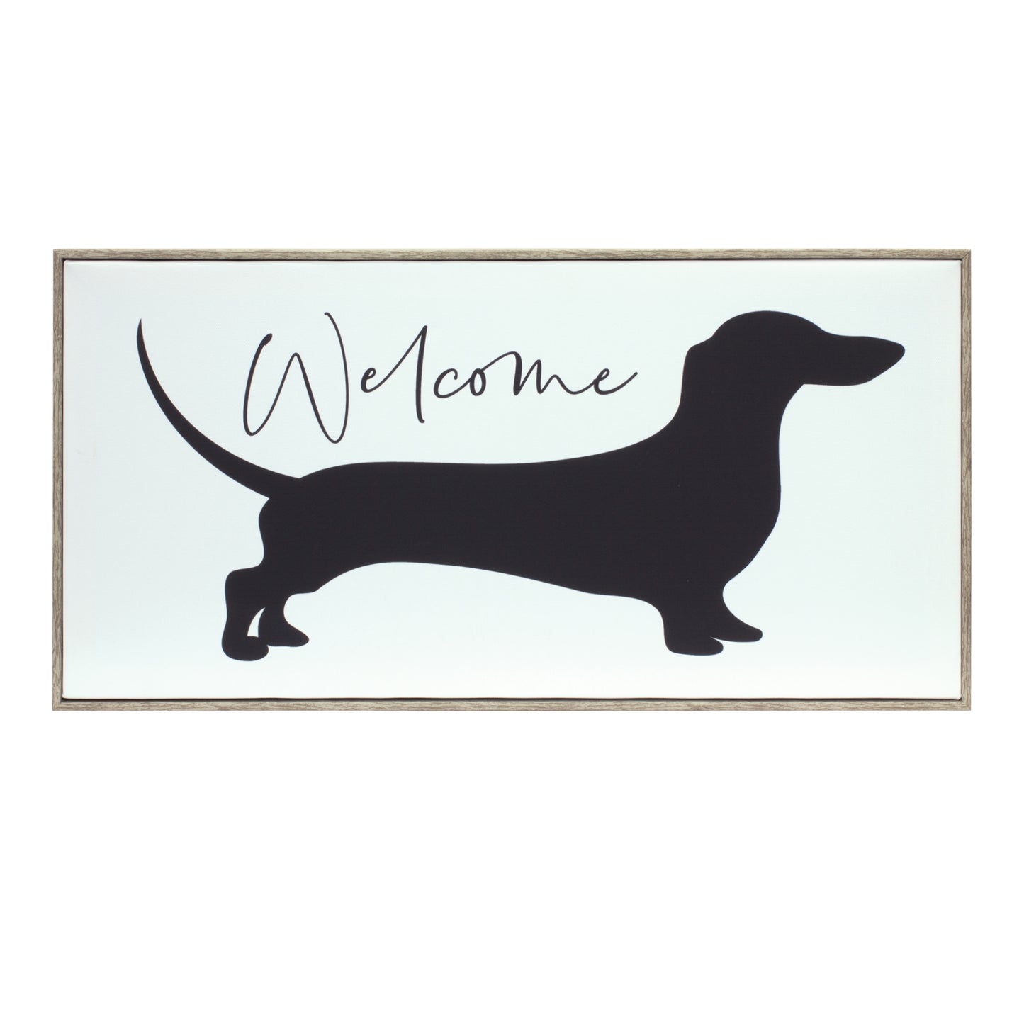 Wood Framed Dachshund Welcome Sign 19.75"L