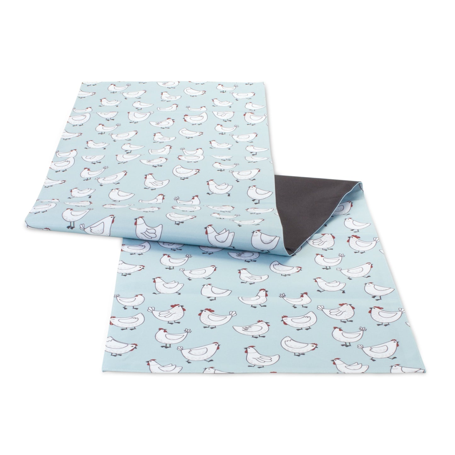 Blue and White Chicken Dining Table Runner 72"L