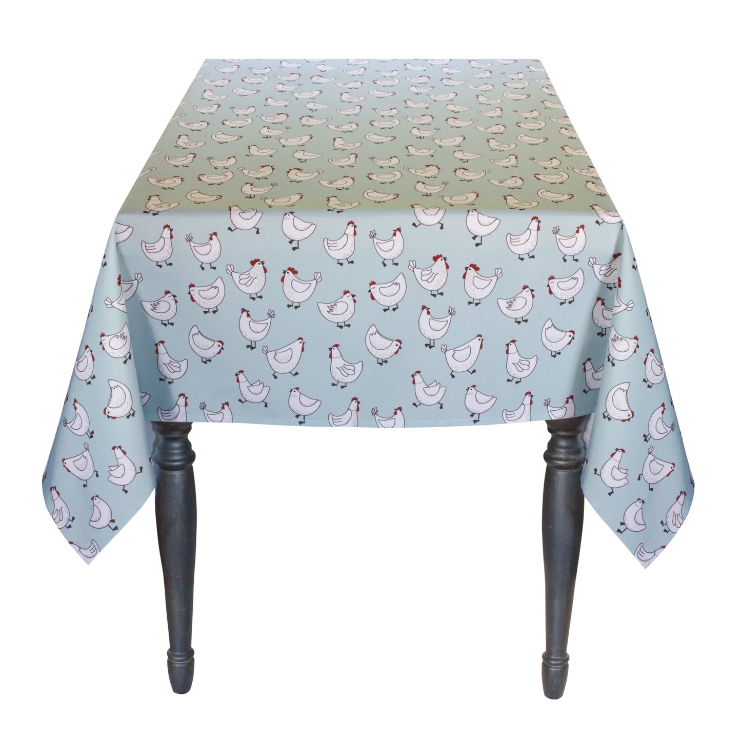 Blue Chicken Tablecloth 72"L