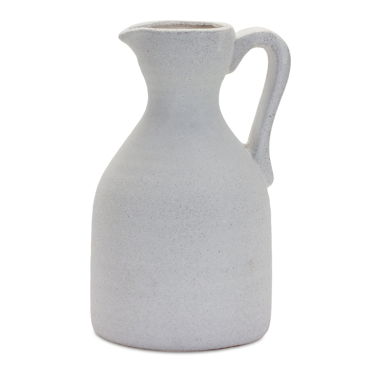 Modern White Clay Pitcher Vase 10.5"H