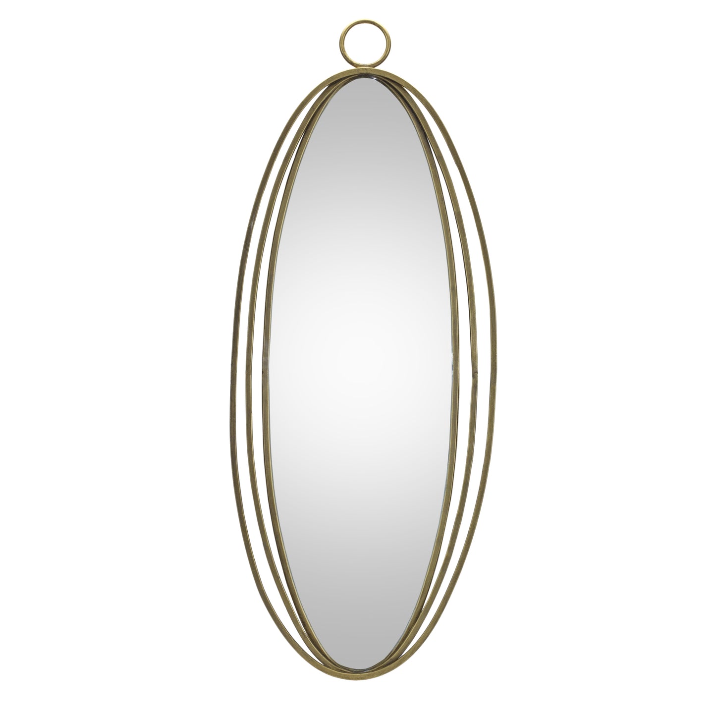 Iron Oval Wall Mirror 34.25"H
