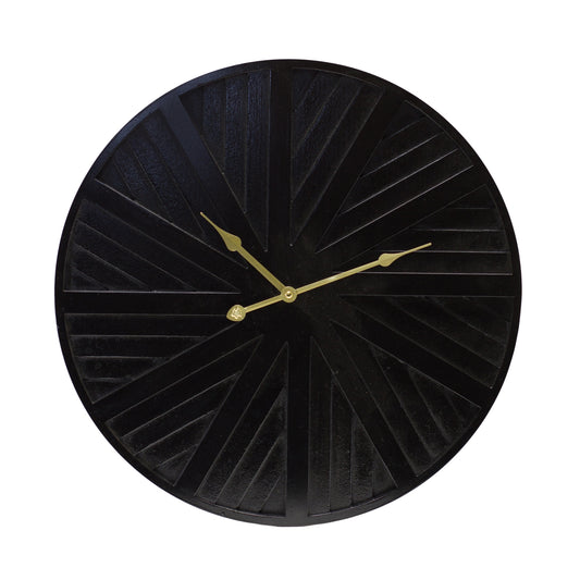 Modern Wood Wall Clock with Gold Hands 19.5"D