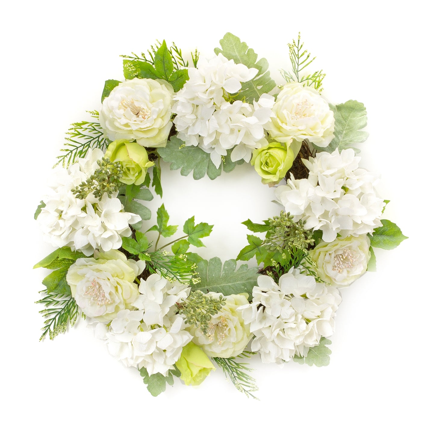Peony and Hydrangea Floral Wreath 21"D