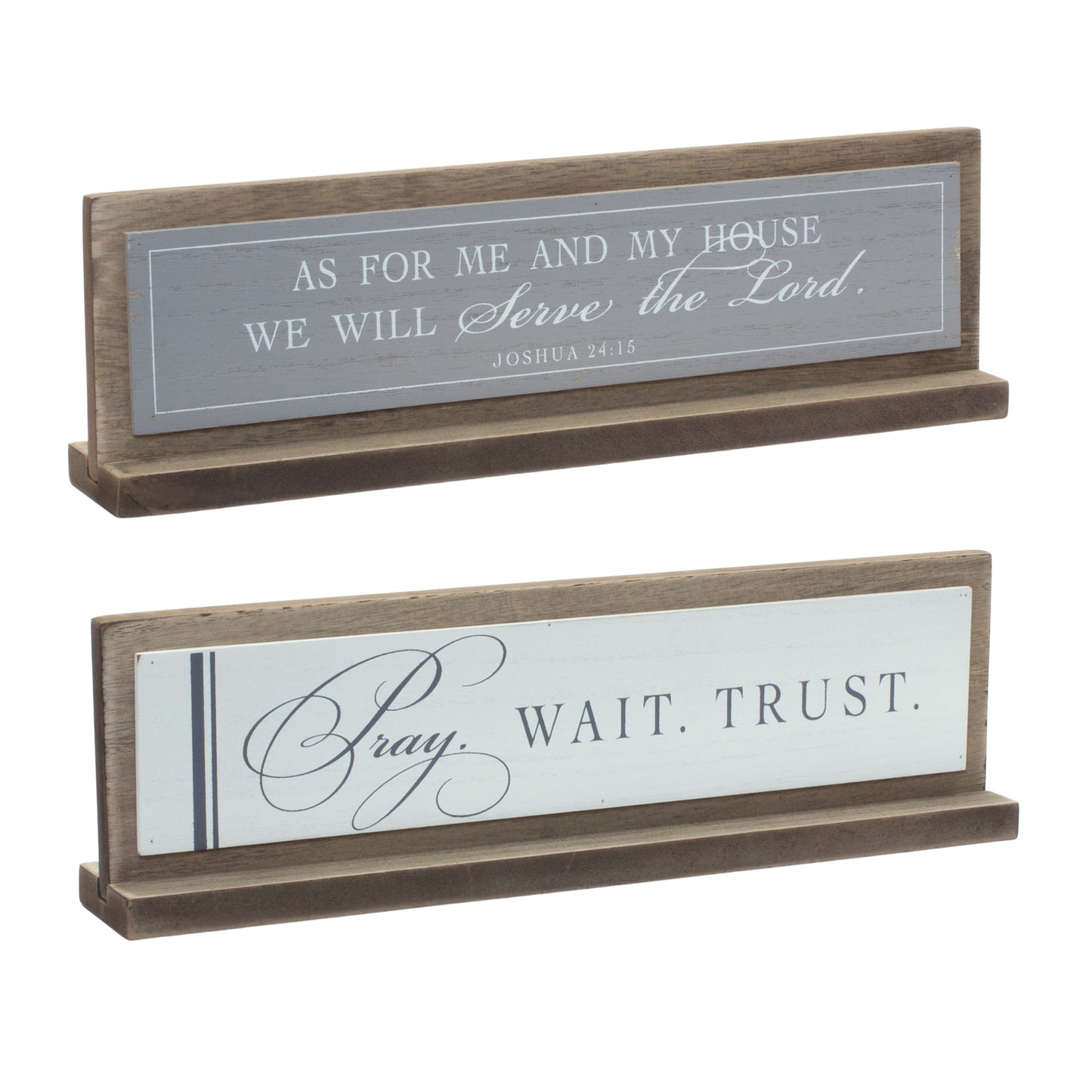 Serve The Lord and Trust Tabletop Sign (Set of 2)