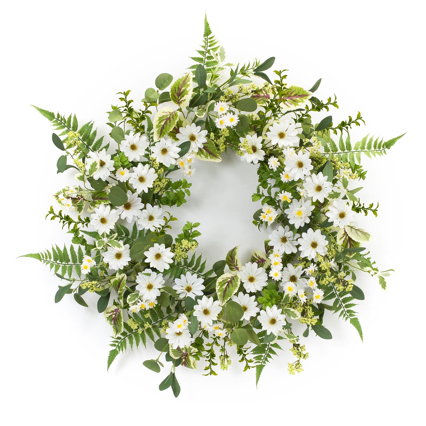 Mixed Fern and Daily Floral Wreath 22.5"D