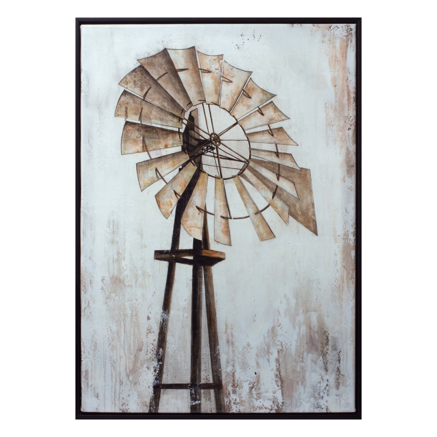 Framed Windmill Canvas Print 28"H