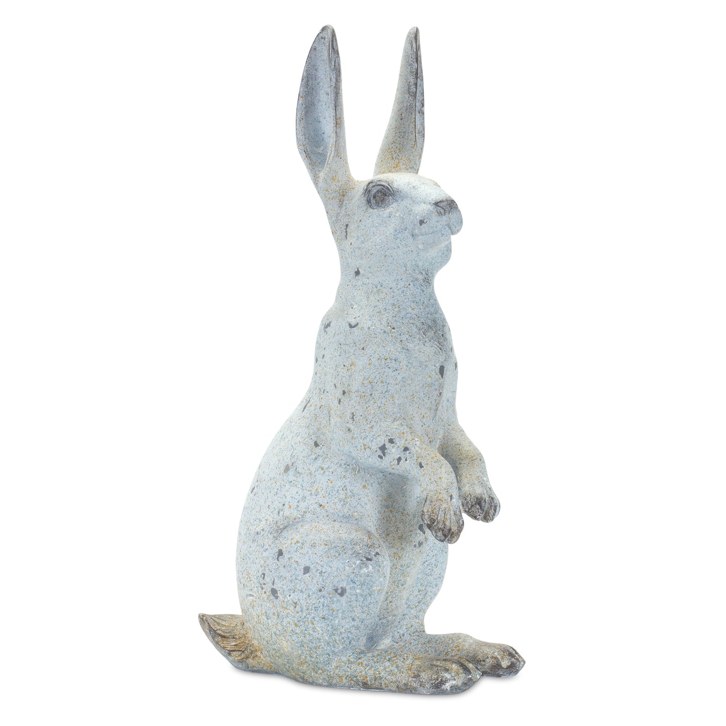 Weathered Stone Rabbit Statue with Distressed Finish 17"H
