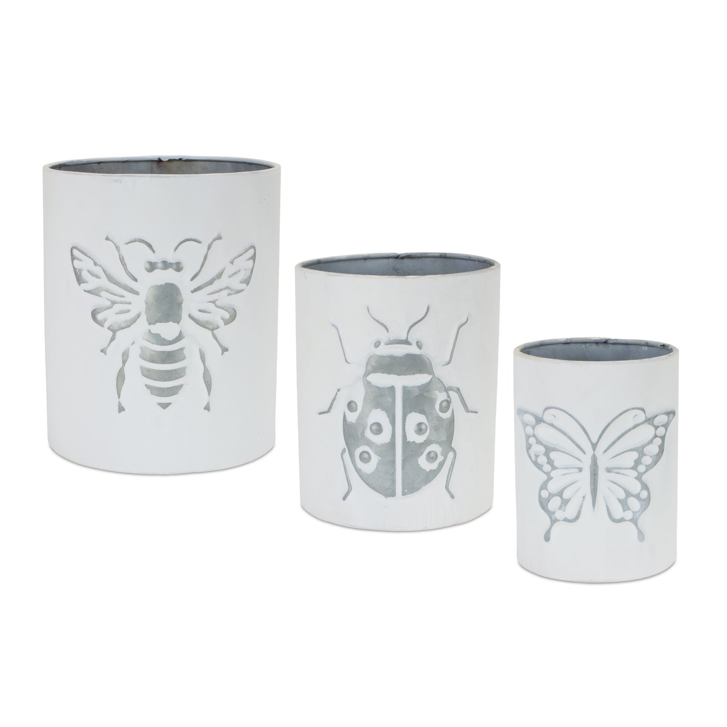 Brushed Metal Insect Pot (Set of 3)