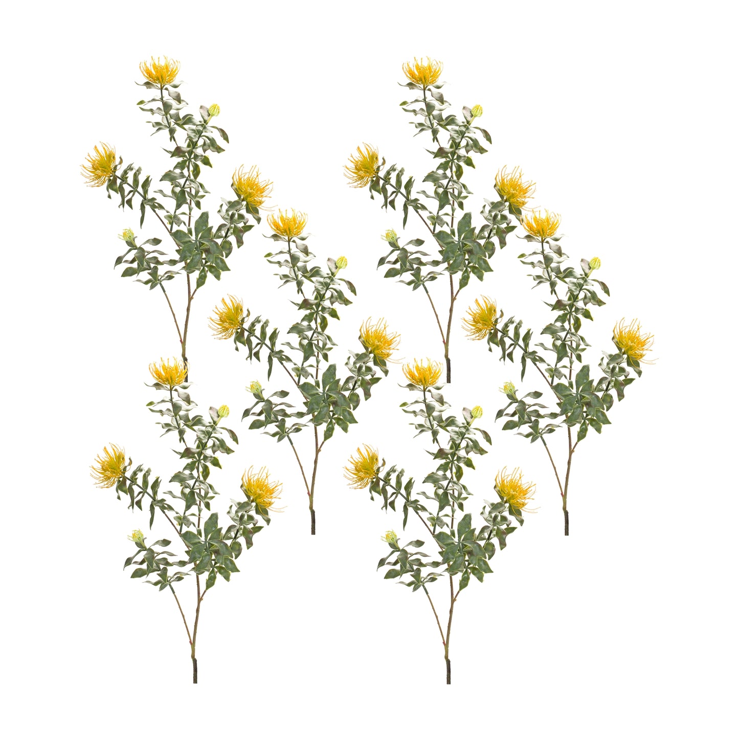 Yellow Flocked Protea Spray (Set of 6)
